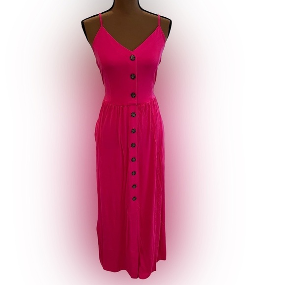 VENUS Dresses & Skirts - Venus Pink Button Up Dress